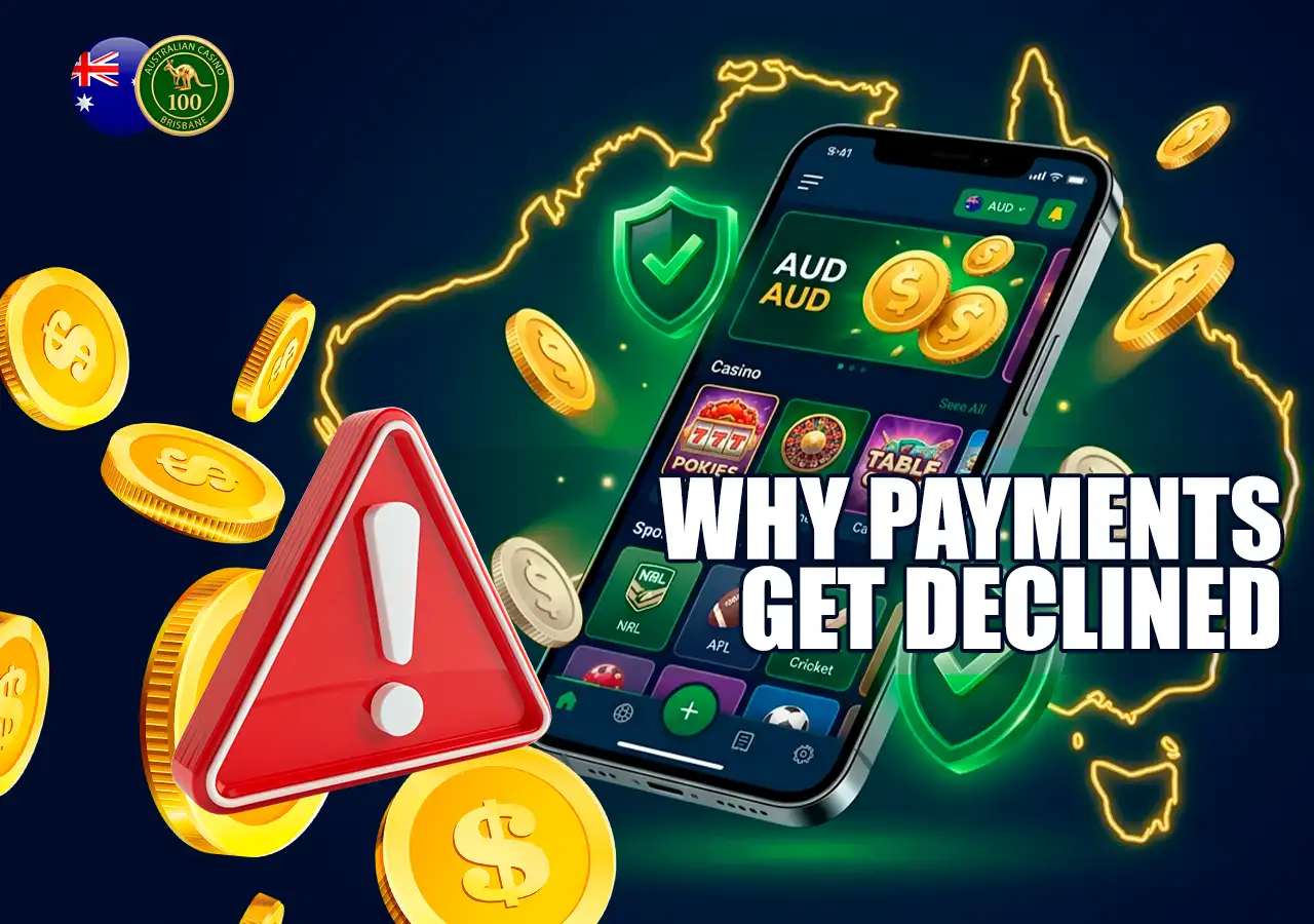 Declined transaction notification on mobile banking screen due to gambling block