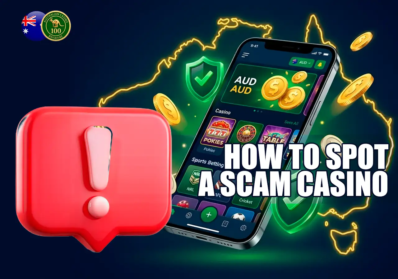 Warning red flag icons highlighting fake casino bonuses and delayed withdrawal risks